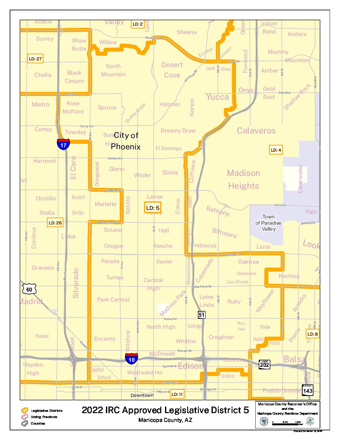 map showing LD5 boundaries